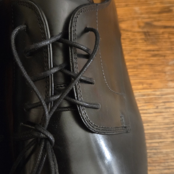 Steve Madden Mens Black Leather Derby Dress Shoes Lace Up Size 14 Nwt - Picture 5 of 10